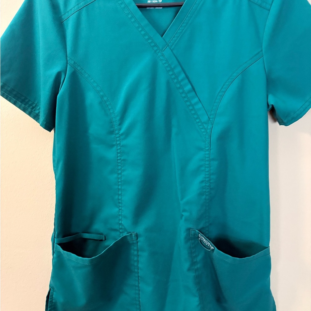 Cherokee workwear women’s Caribbean blue Scrub Top